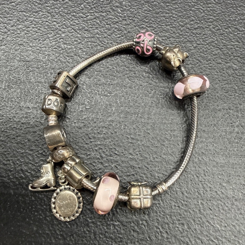 PANDORA Clasp Sterling Silver Charm Bracelet Charms